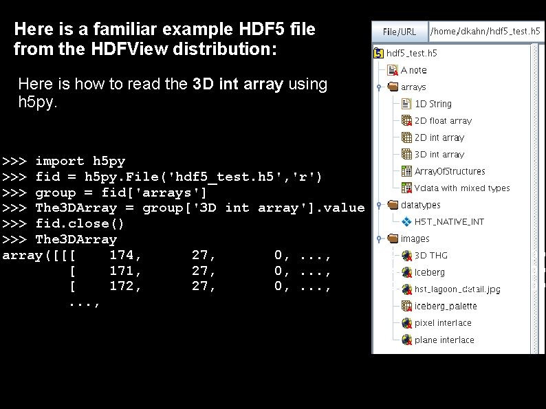The Python Programming Language and HDF 5 H