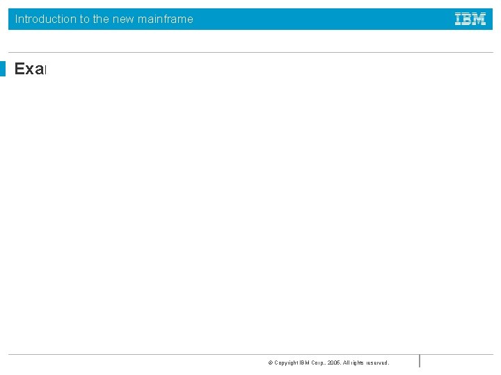 Introduction to the new mainframe Example of CICS application user screen © Copyright IBM