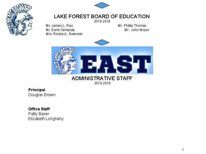 LAKE FOREST BOARD OF EDUCATION 2018 -2019 Mr. James L. Rau Mr. Earle Dempsey