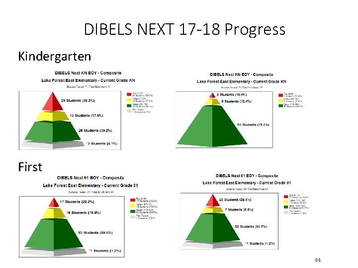 DIBELS NEXT 17 -18 Progress Kindergarten First 44 