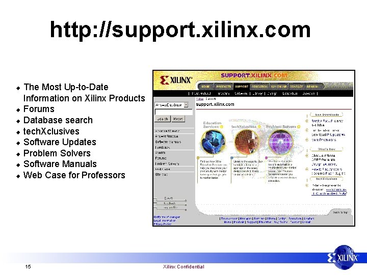 http: //support. xilinx. com The Most Up-to-Date Information on Xilinx Products u Forums u