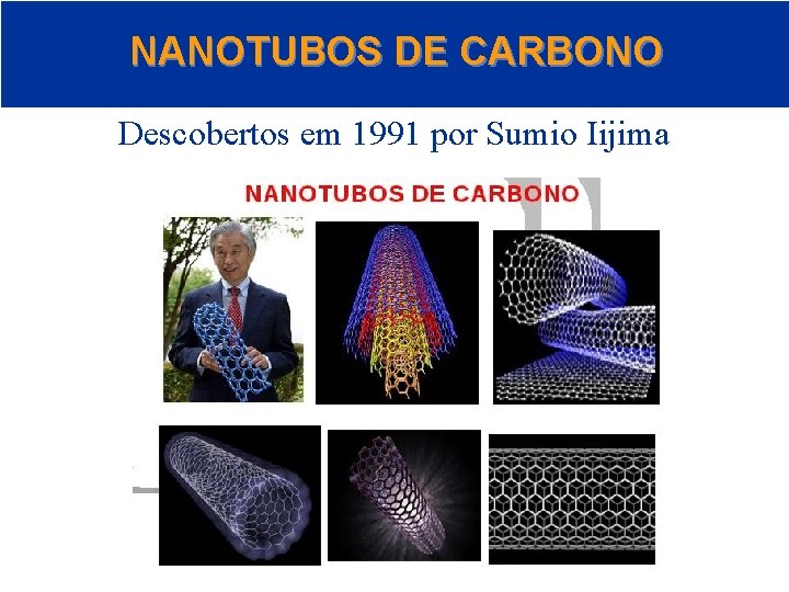 NANOTUBOS DE CARBONO Descobertos em 1991 por Sumio Iijima © 2005 by Pearson Education