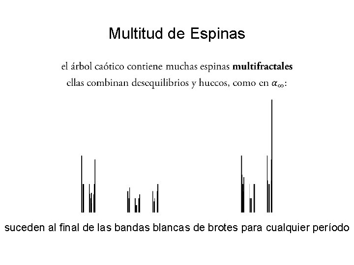 Multitud de Espinas suceden al final de las bandas blancas de brotes para cualquier