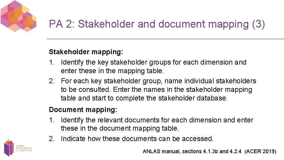 PA 2: Stakeholder and document mapping (3) Stakeholder mapping: 1. Identify the key stakeholder