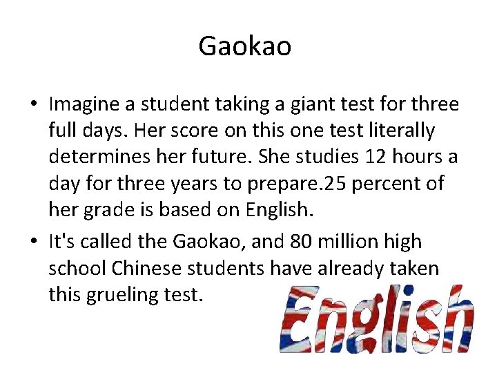 Gaokao • Imagine a student taking a giant test for three full days. Her