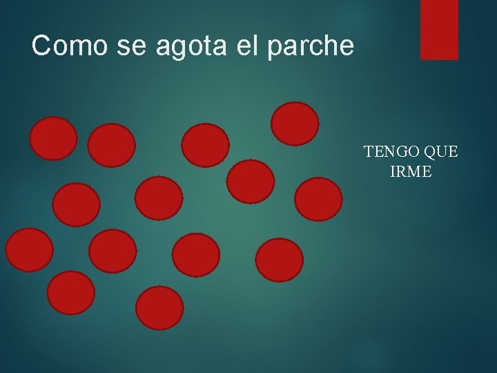 Como se agota el parche TENGO QUE IRME Como se agota el parche TENGO QUE IRME