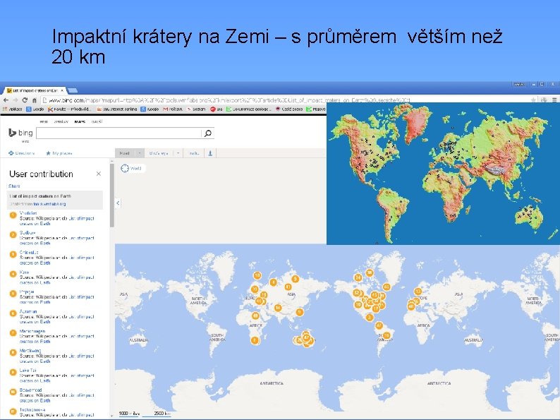 Impaktní krátery na Zemi – s průměrem větším než 20 km 