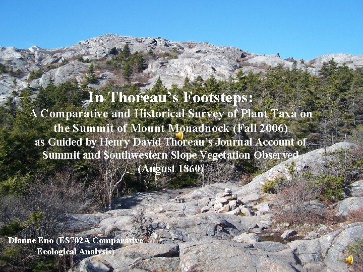 In Thoreau’s Footsteps: A Comparative and Historical Survey of Plant Taxa on the Summit