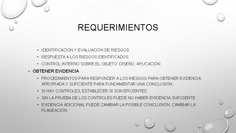 REQUERIMIENTOS • IDENTIFICACIÓN Y EVALUACIÓN DE RIESGOS • RESPUESTA A LOS RIESGOS IDENTIFICADOS •
