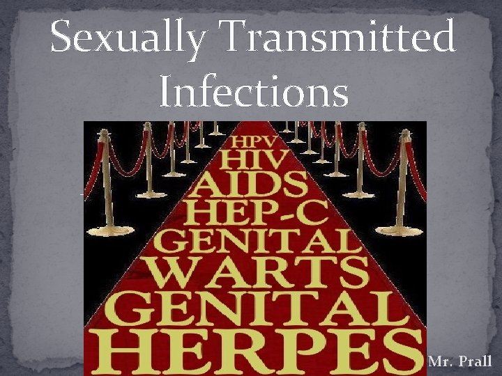 Sexually Transmitted Infections Mr. Prall 