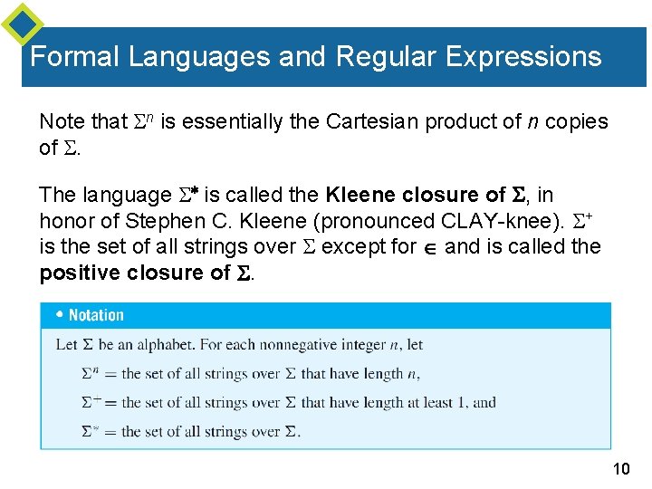 Formal Languages and Regular Expressions Note that n is essentially the Cartesian product of Formal Languages and Regular Expressions Note that n is essentially the Cartesian product of