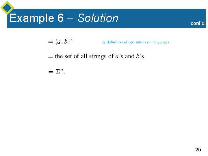 Example 6 – Solution cont’d 25 Example 6 – Solution cont’d 25
