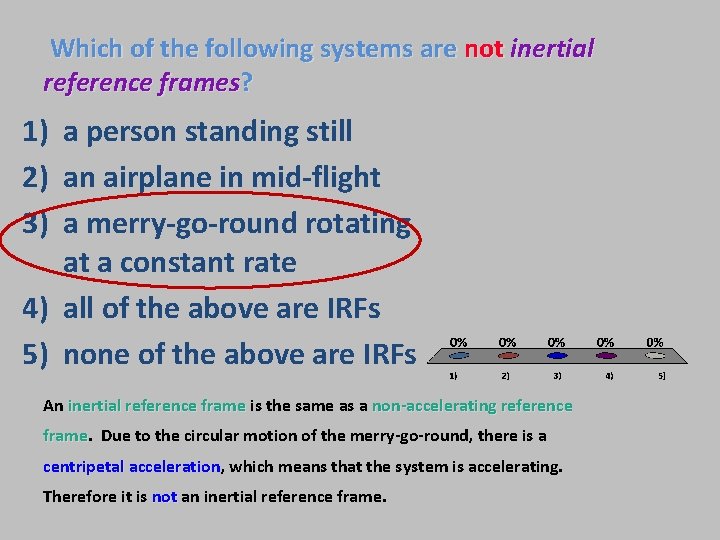 Which of the following systems are not inertial reference frames? 1) a person standing