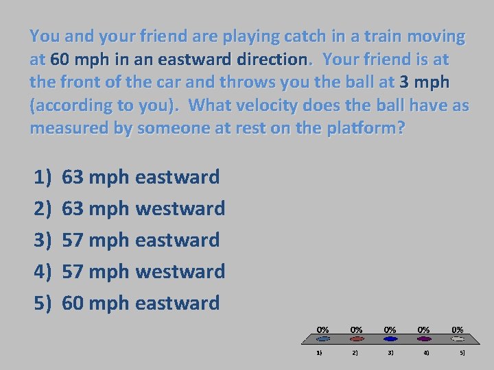 You and your friend are playing catch in a train moving at 60 mph