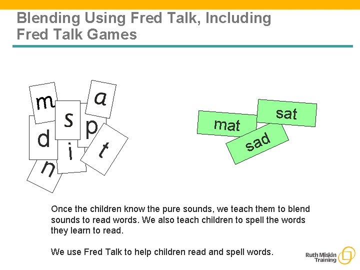 Blending Using Fred Talk, Including Fred Talk Games p d i t n mat