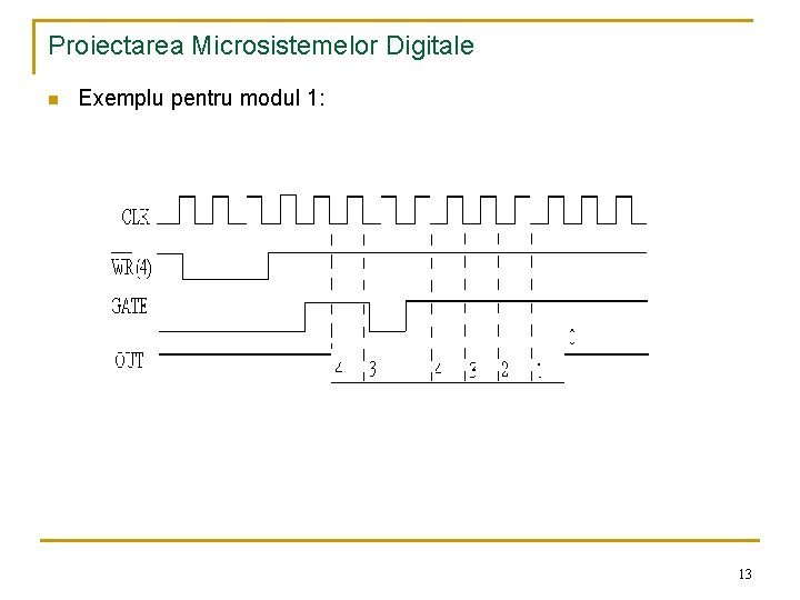 Proiectarea Microsistemelor Digitale n Exemplu pentru modul 1: 13 