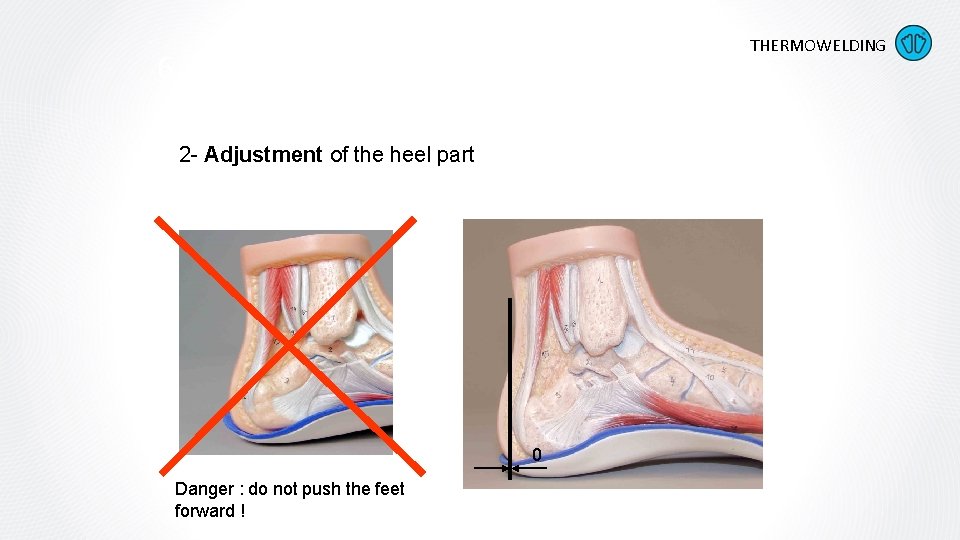 THERMOWELDING 6. Five key points 2 - Adjustment of the heel part 0 Danger