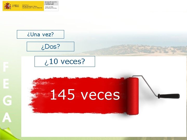 ¿Una vez? ¿Dos? F E G A ¿ 10 veces? 145 veces 