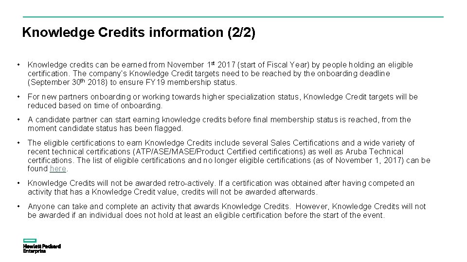 Knowledge Credits information (2/2) • Knowledge credits can be earned from November 1 st