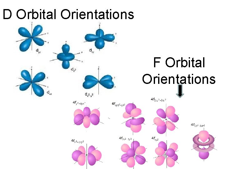 D Orbital Orientations F Orbital Orientations 