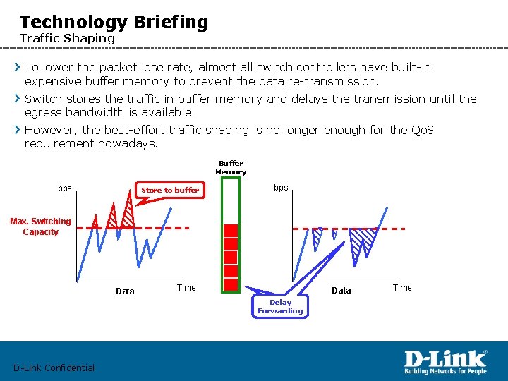 Technology Briefing Traffic Shaping To lower the packet lose rate, almost all switch controllers