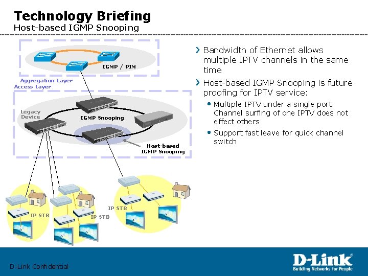 Technology Briefing Host-based IGMP Snooping Bandwidth of Ethernet allows multiple IPTV channels in the