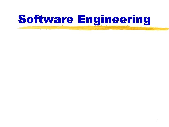 Software Engineering 1 