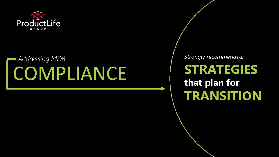 Addressing MDR COMPLIANCE Strongly recommended: STRATEGIES that plan for TRANSITION 