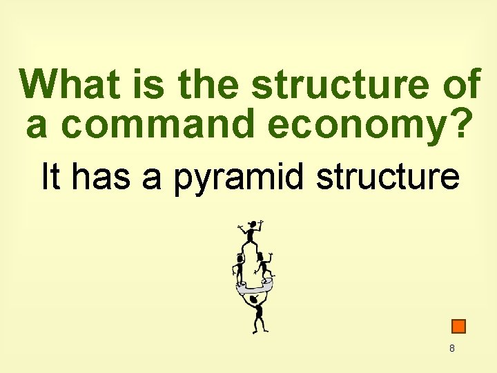What is the structure of a command economy? It has a pyramid structure 8