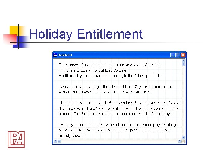 Holiday Entitlement 