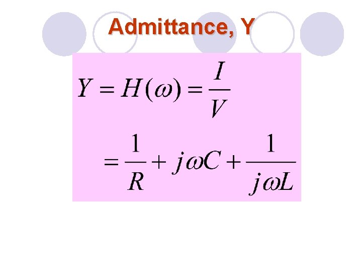 Admittance, Y 
