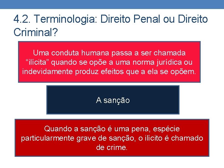 4. 2. Terminologia: Direito Penal ou Direito Criminal? Uma conduta humana passa a ser