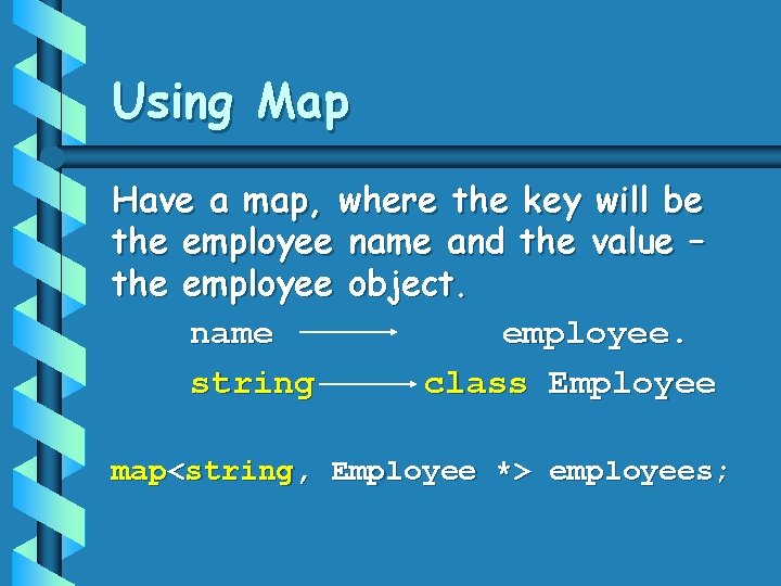 Using Map Have a map, where the key will be the employee name and