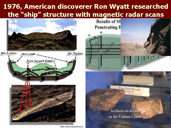 1976, American discoverer Ron Wyatt researched the “ship” structure with magnetic radar scans 