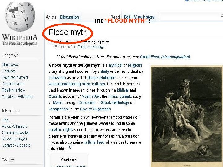 The “FLOOD MYTH” ! 