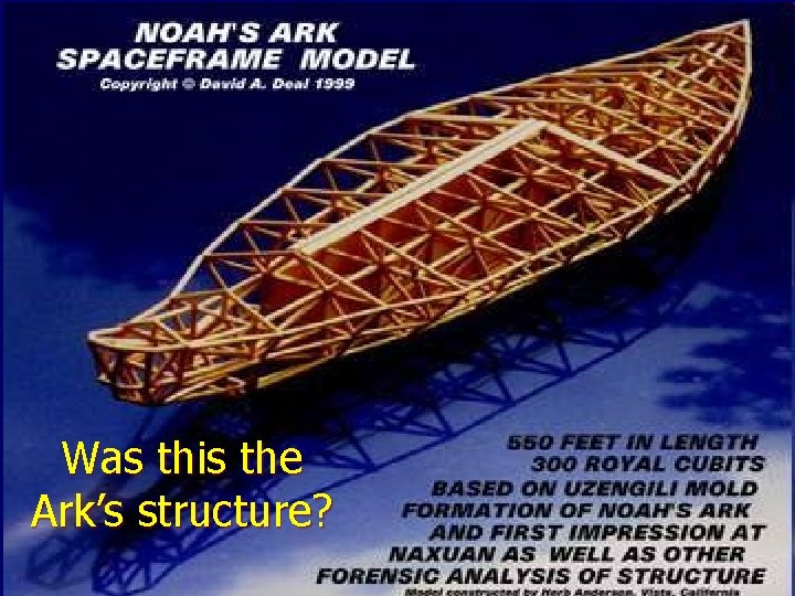 Was this the Ark’s structure? 