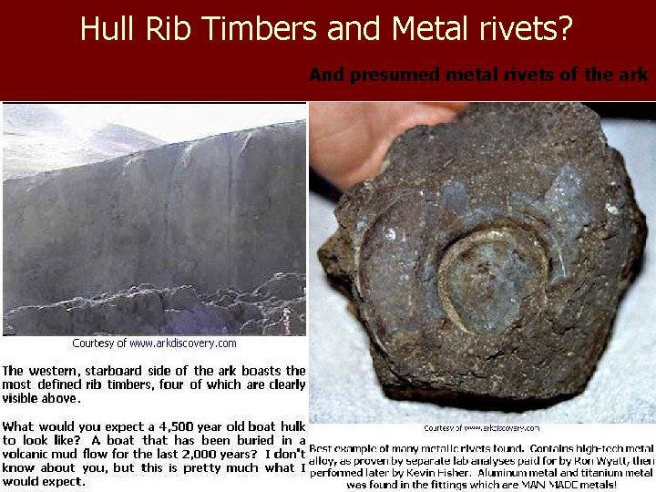 Hull Rib Timbers and Metal rivets? And presumed metal rivets of the ark 