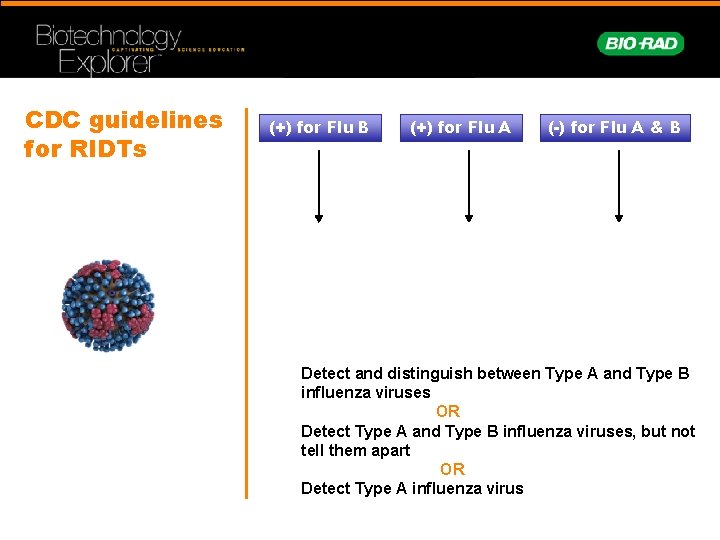CDC guidelines for RIDTs (+) for Flu B (+) for Flu A (-) for