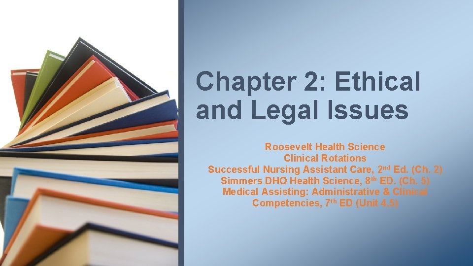 Chapter 2: Ethical and Legal Issues Roosevelt Health Science Clinical Rotations Successful Nursing Assistant