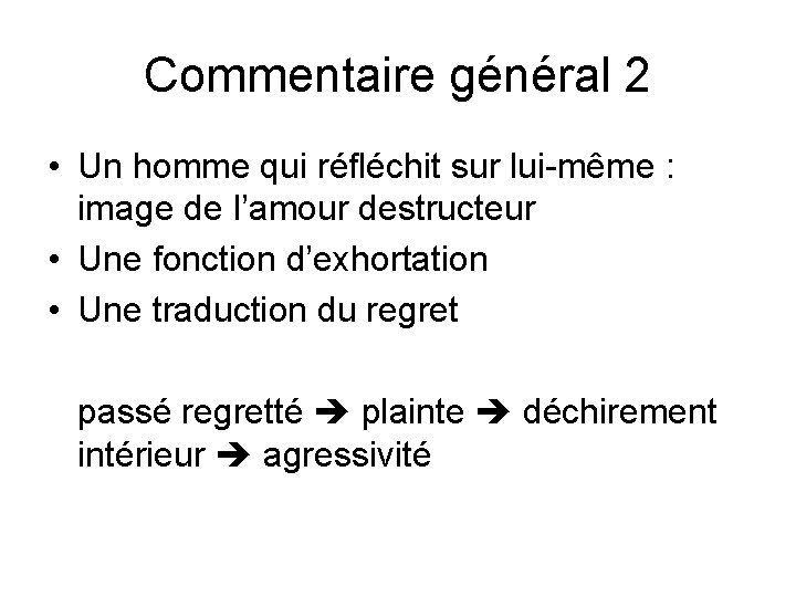 Commentaire général 2 • Un homme qui réfléchit sur lui-même : image de l’amour