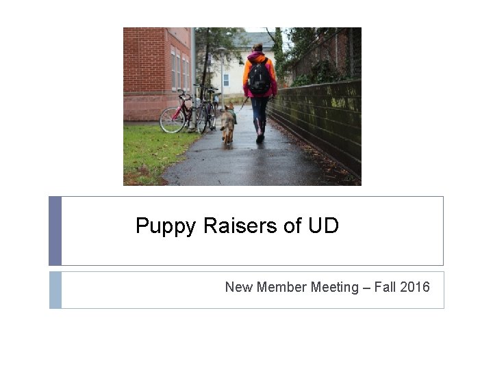 Puppy Raisers of UD New Member Meeting – Fall 2016 