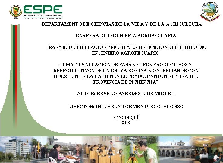 DEPARTAMENTO DE CIENCIAS DE LA VIDA Y DE LA AGRICULTURA CARRERA DE INGENIERÍA AGROPECUARIA