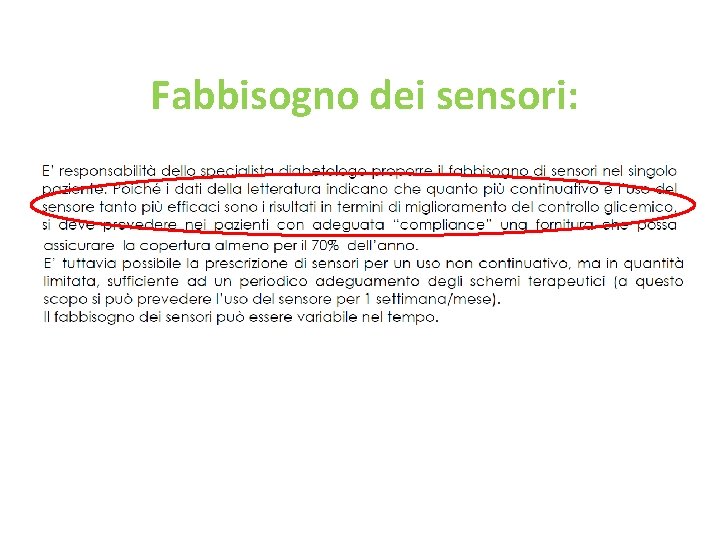 Fabbisogno dei sensori: 