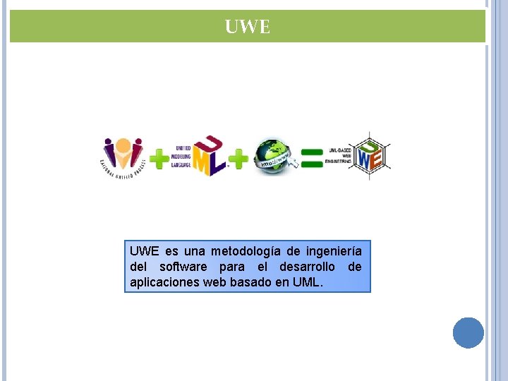 UWE es una metodología de ingeniería del software para el desarrollo de aplicaciones web