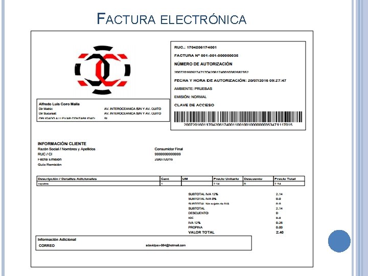 FACTURA ELECTRÓNICA 