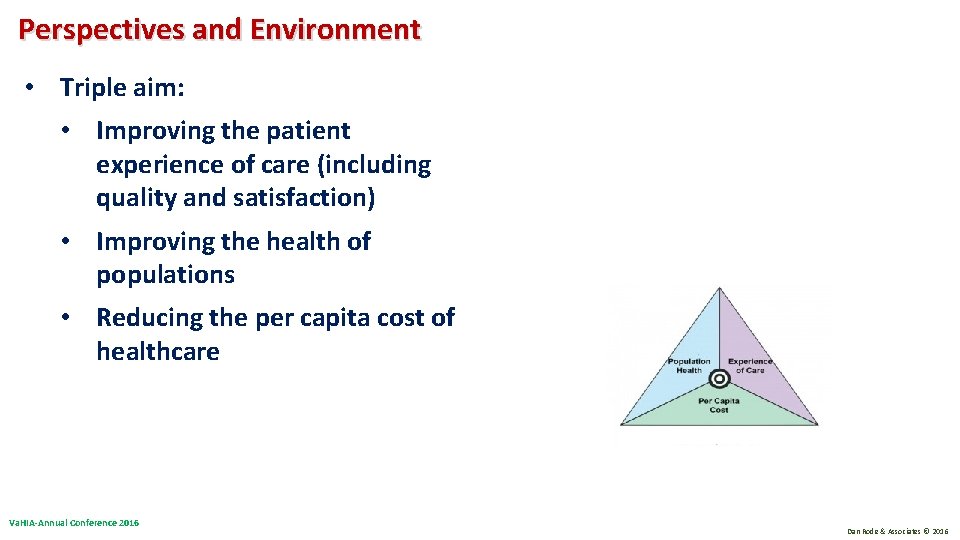 Perspectives and Environment • Triple aim: • Improving the patient experience of care (including Perspectives and Environment • Triple aim: • Improving the patient experience of care (including