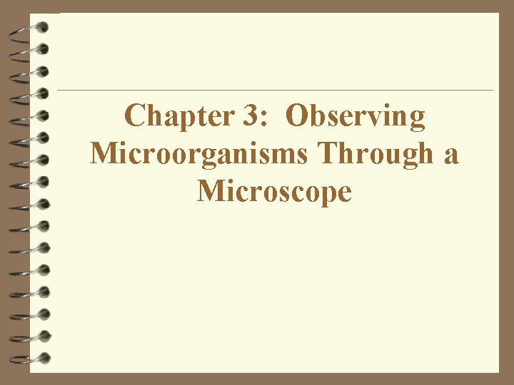 Chapter 3: Observing Microorganisms Through a Microscope 