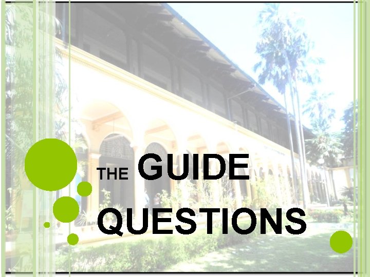 THE GUIDE QUESTIONS 