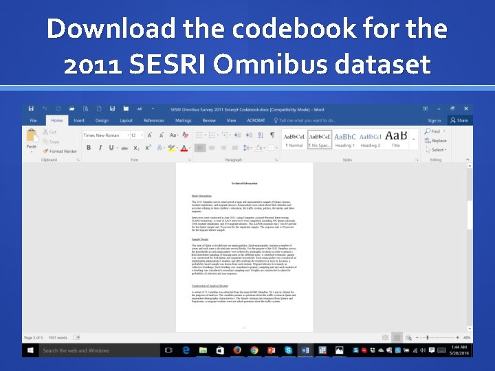 Download the codebook for the 2011 SESRI Omnibus dataset 