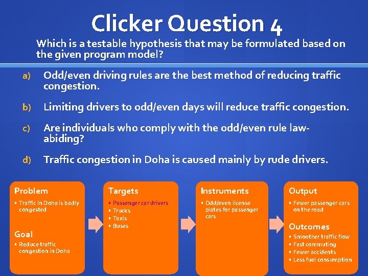 Clicker Question 4 Which is a testable hypothesis that may be formulated based on